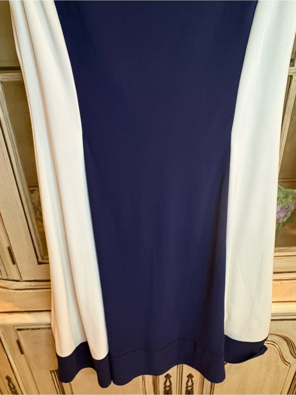 Chaps Navy and White Colorblock Sleeveless Sheath Dress - Picture 5 of 7